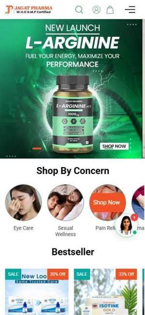 Jagat Pharma — website screenshot