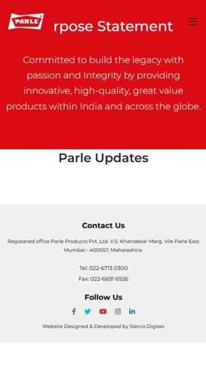 Parle Products — website screenshot