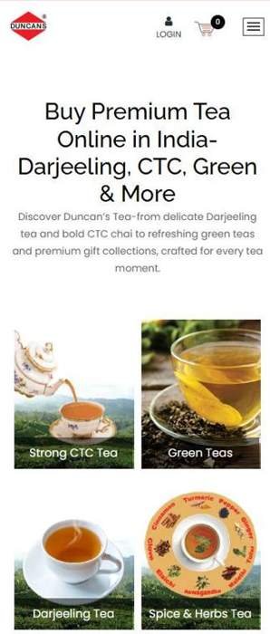 Duncan Tea — website screenshot