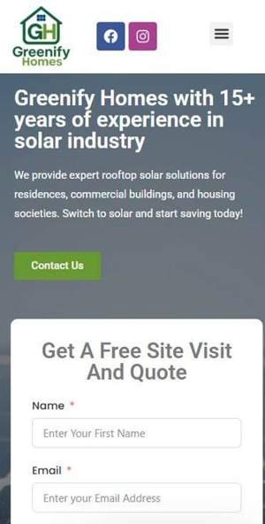 Greenify Homes — website screenshot