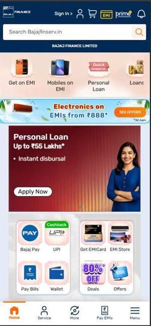 Bajaj Finserv — website screenshot