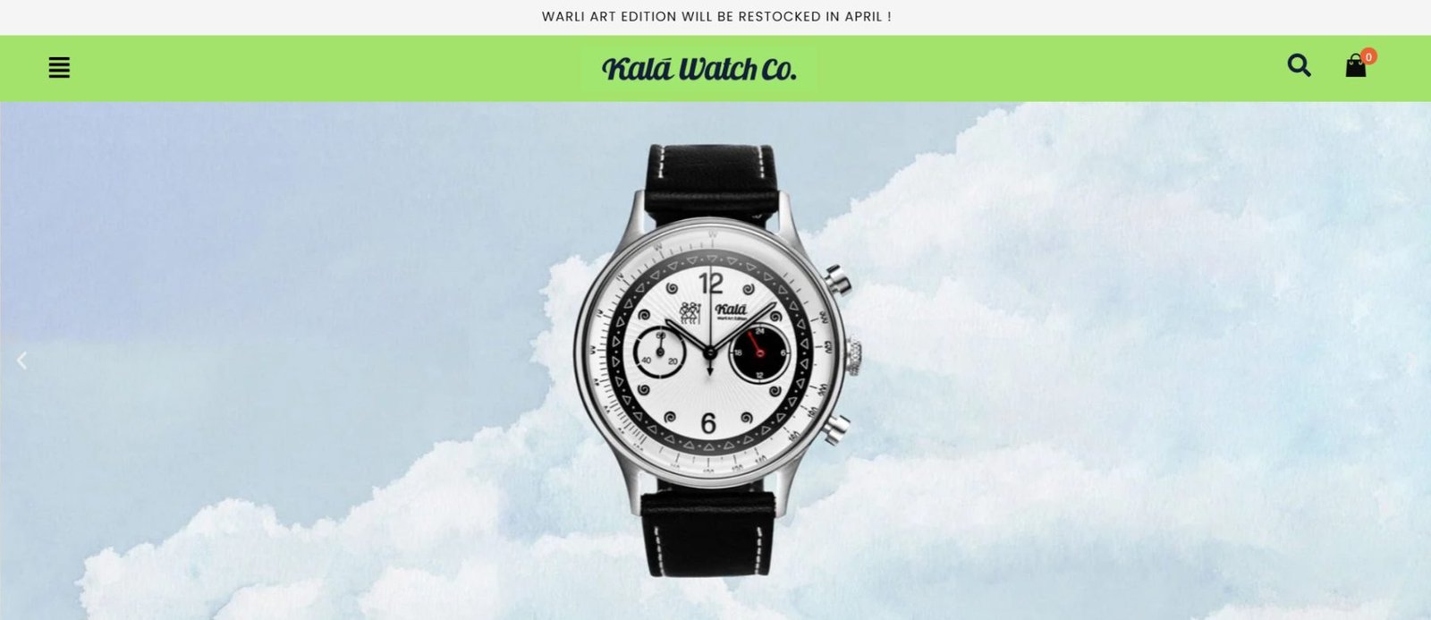 Kala Watch Co. — Direct-to-consumer storefront for a watch brand.