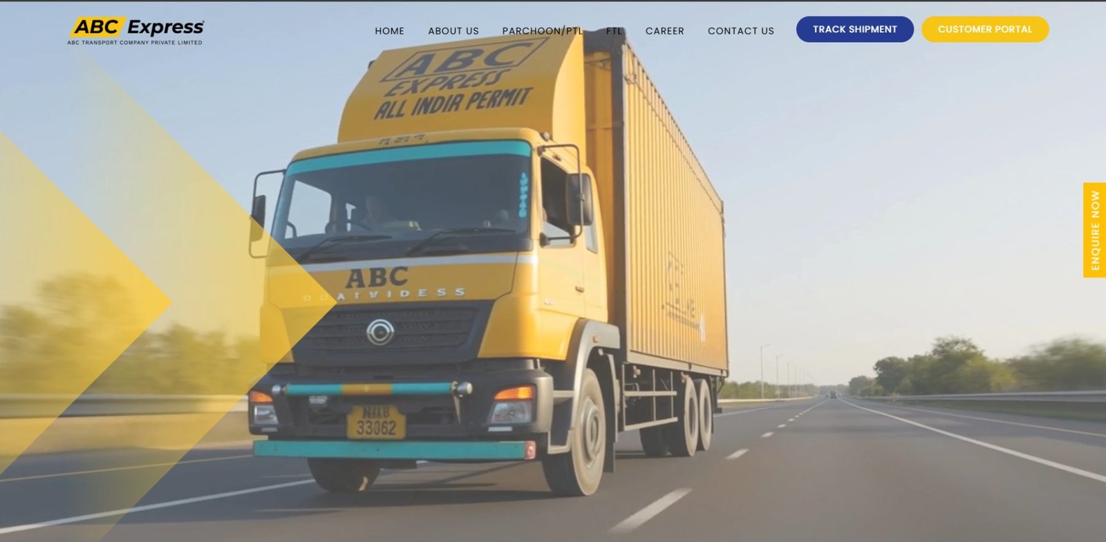 ABC Express — Corporate website for a logistics and transport business.