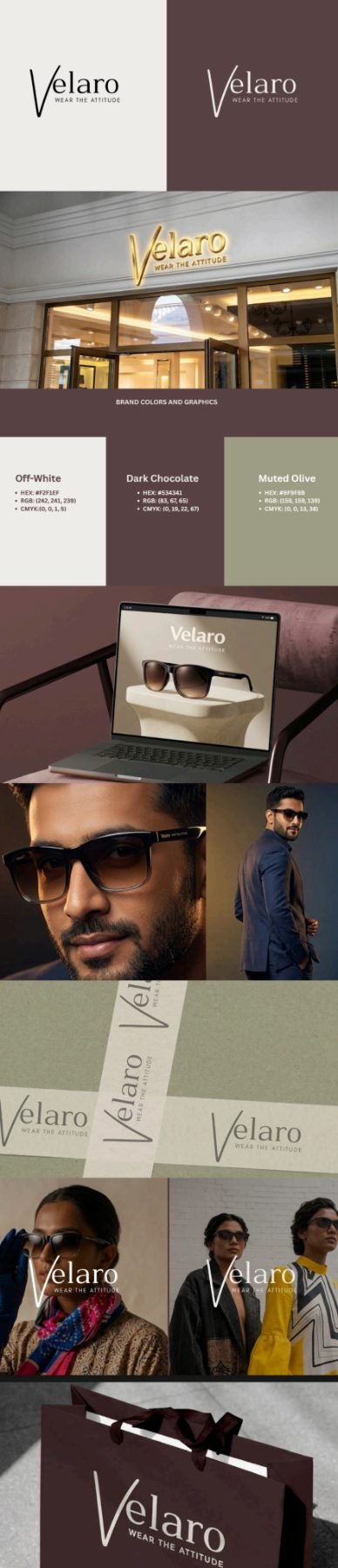 Velaro — Eyewear brand campaign visuals.